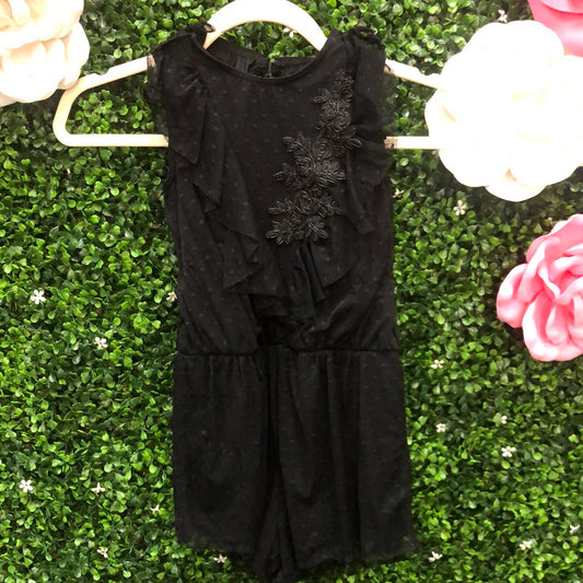 Child Medium Black Lace Romper Costume