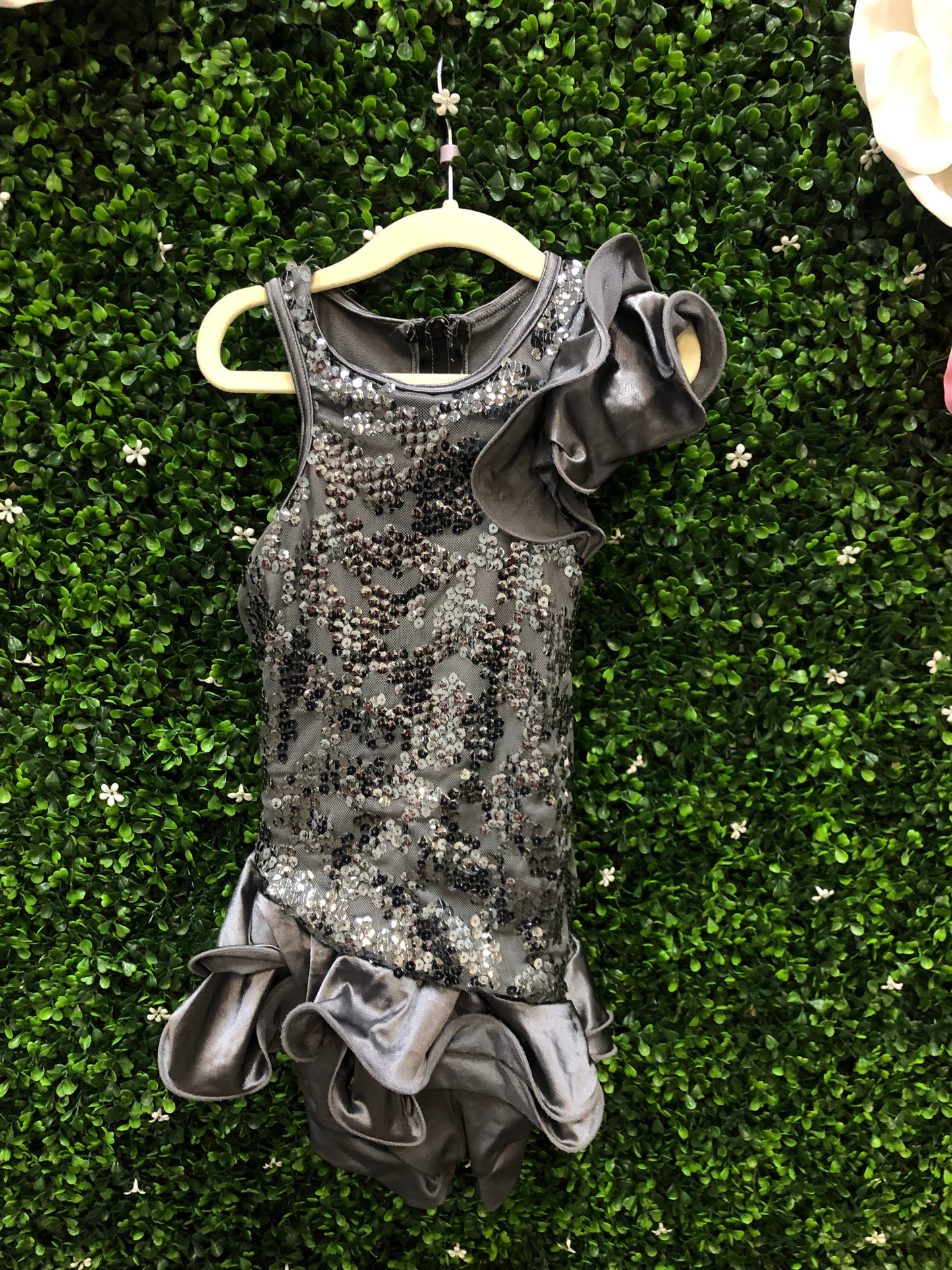 Child Medium Grey Sequin Ruffle Costume