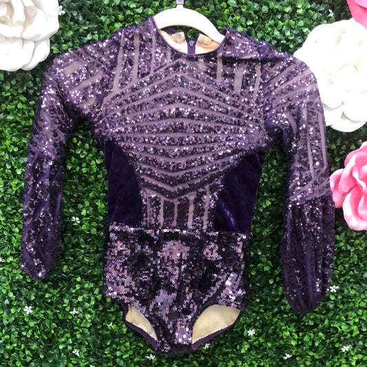 Child Medium Purple Sequin Leotard Costume
