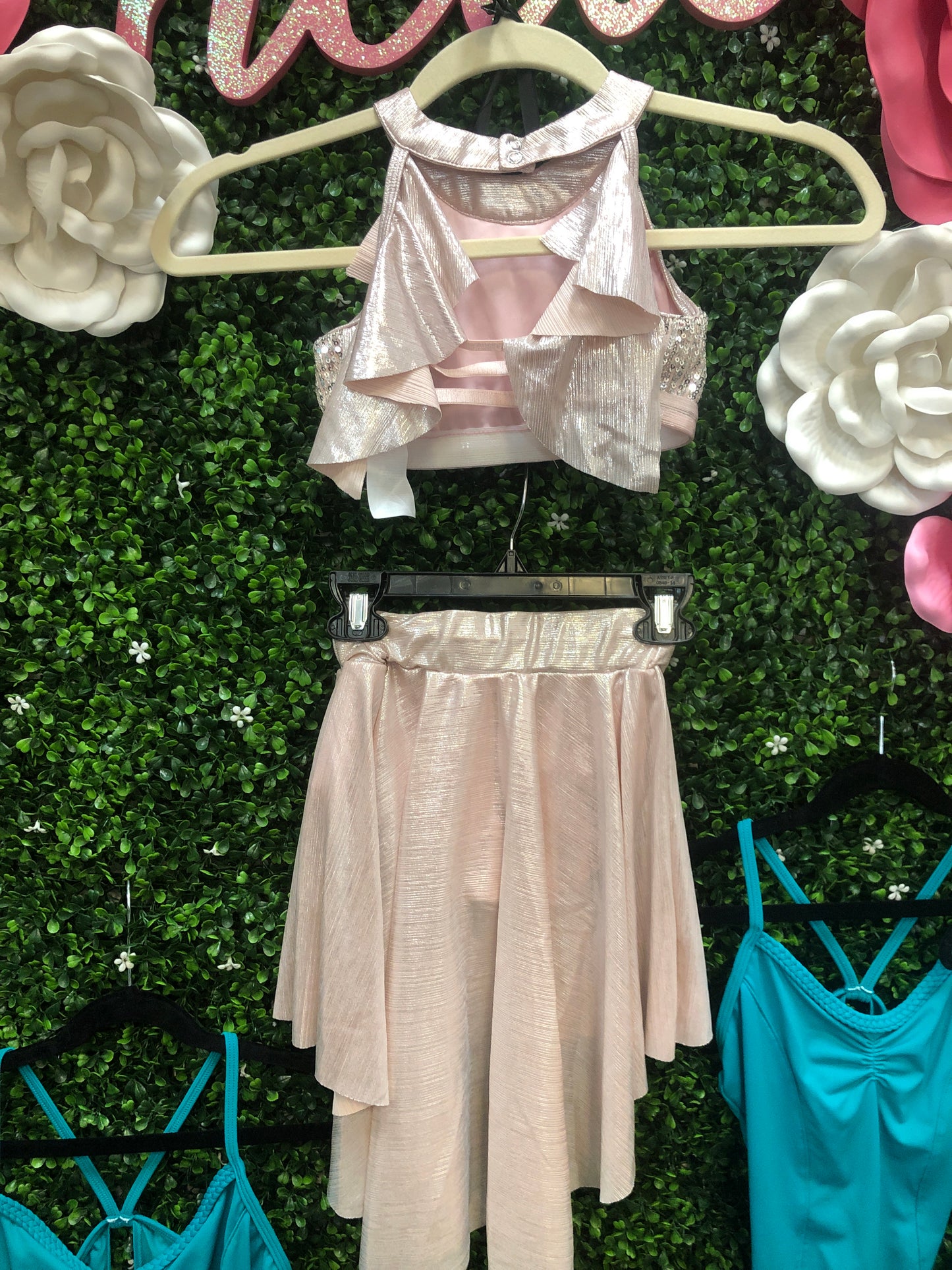 Child Small Pink Sequin Two Piece Lyrical Costume