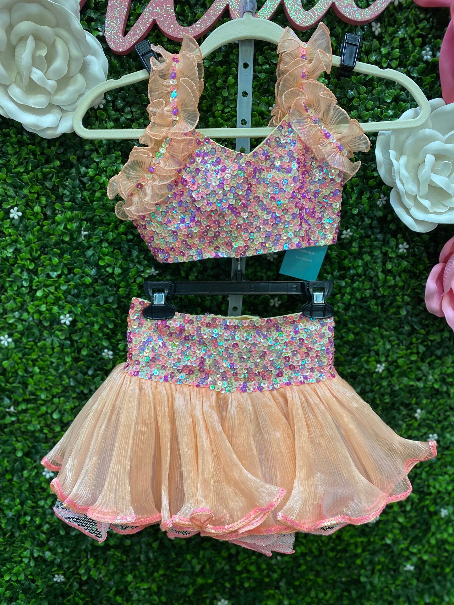 Child Medium 2 Piece Sequin Pink Costume