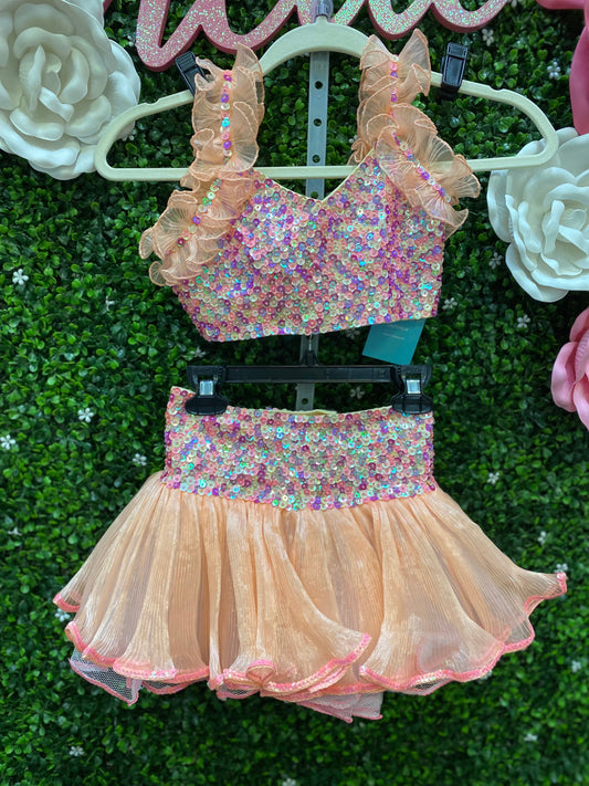 Child Medium 2 Piece Sequin Pink Costume