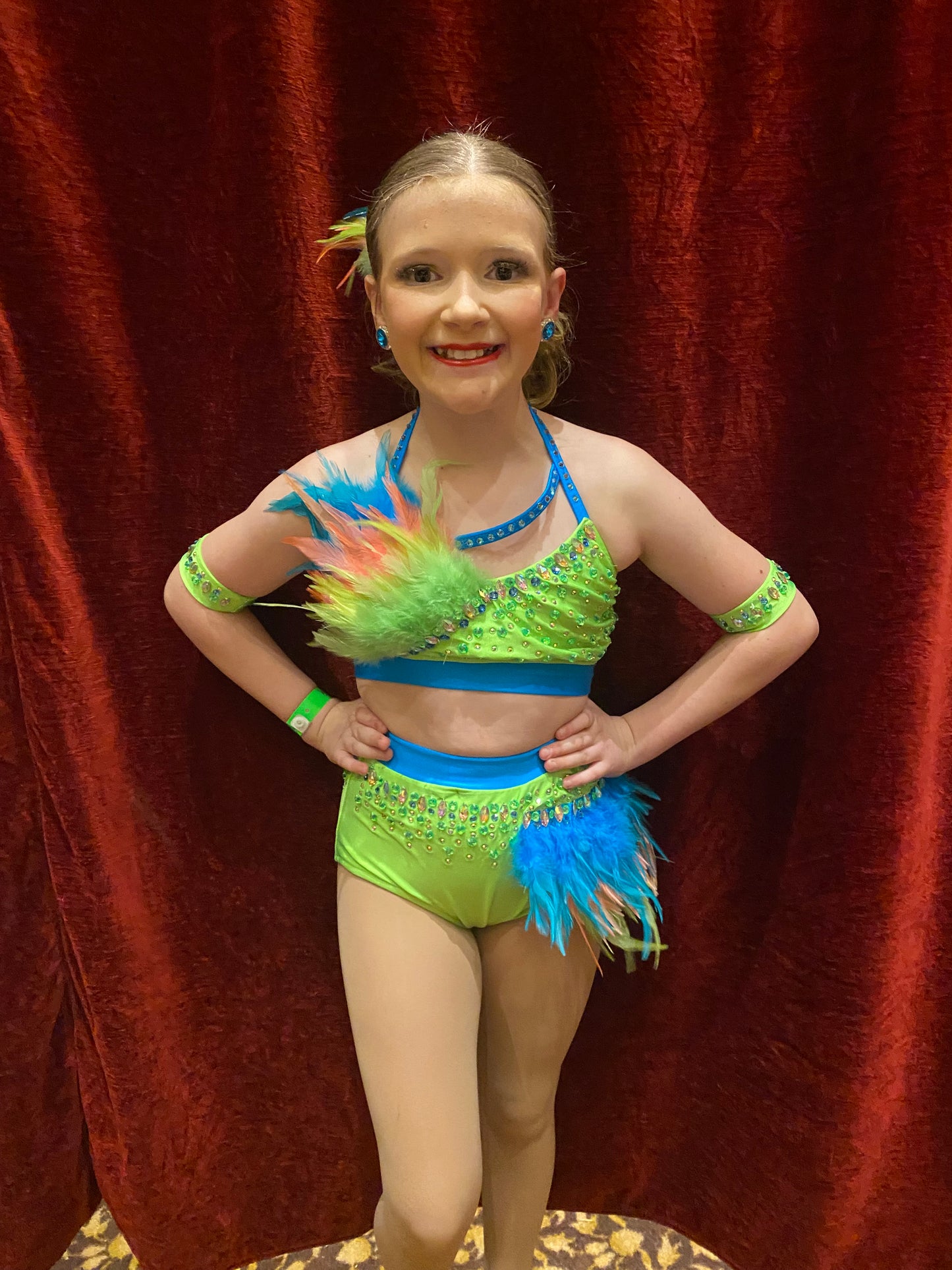 Child X-Large Green Blue 2 Piece Costume