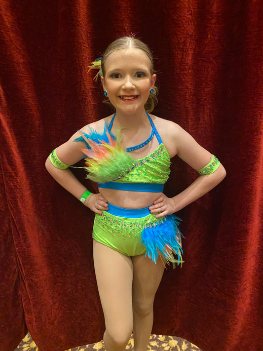 Child X-Large Green Blue 2 Piece Costume