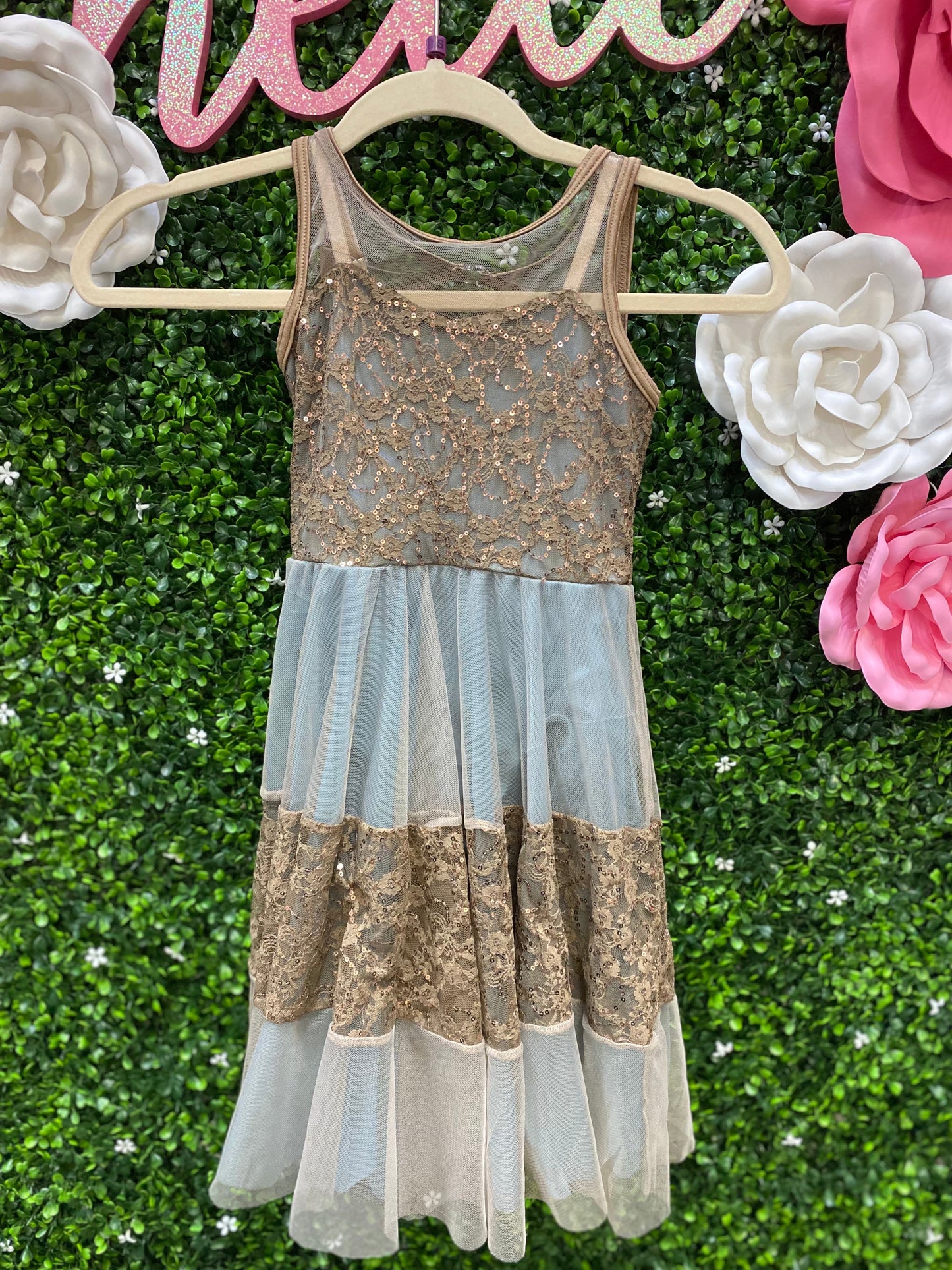 Child Small Green Tan Costume