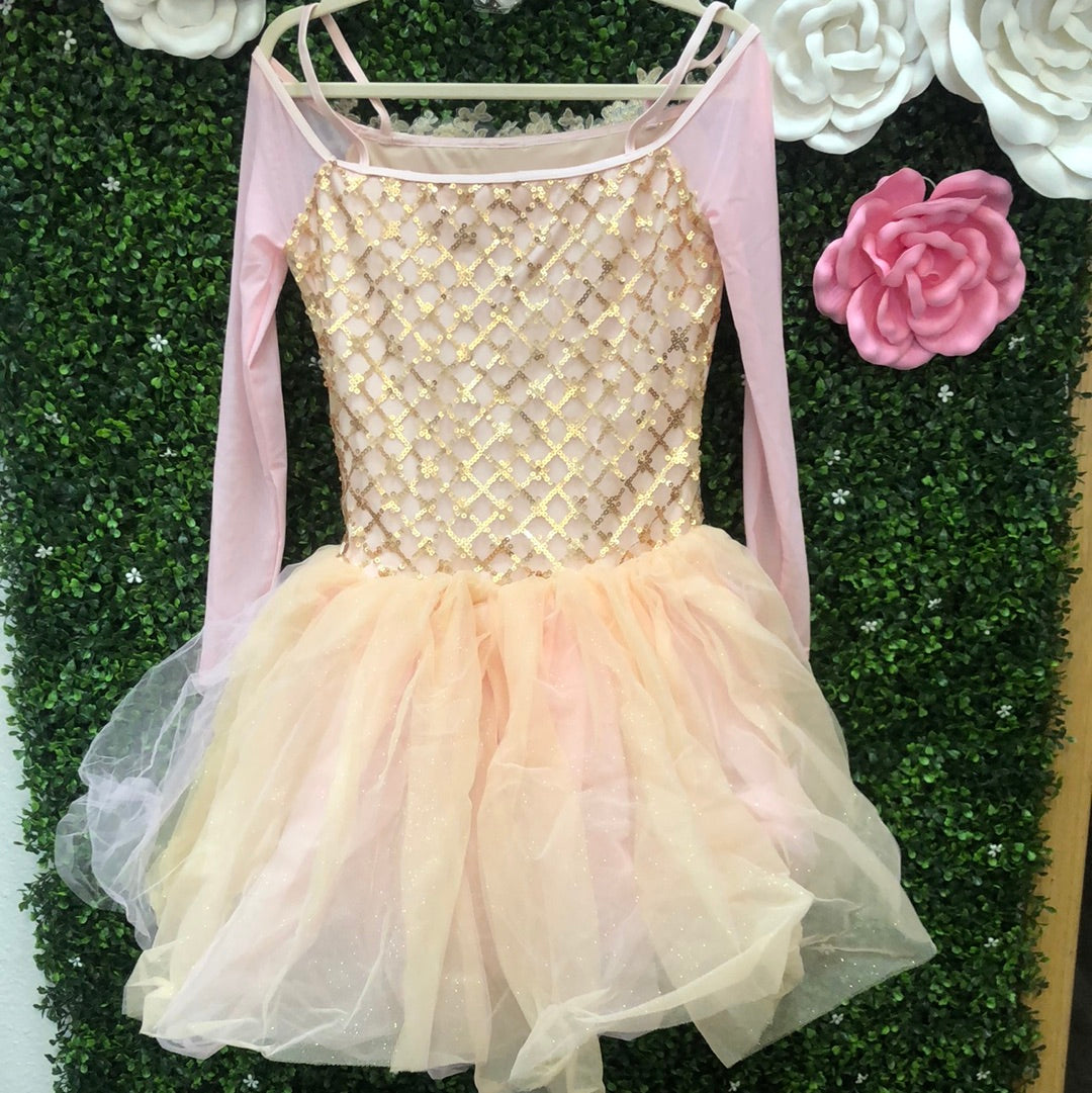 Adult Medium Pink Gold Ballet Costume