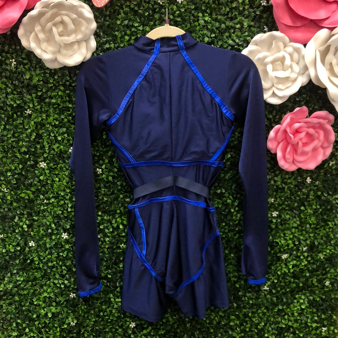 Adult Small Blue Biketard Costume