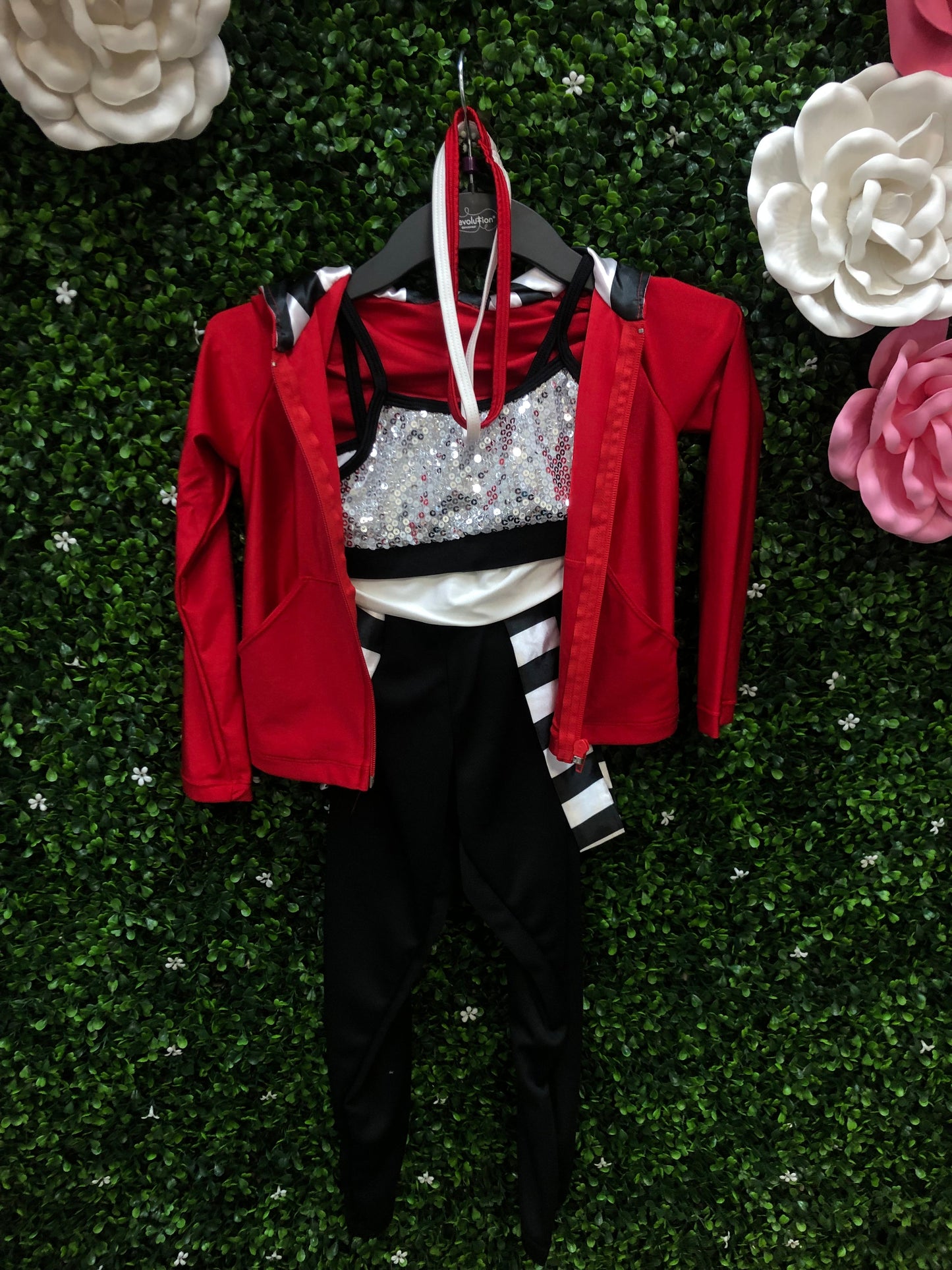 Child Small Red Sequin Silver Costume