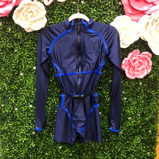 Adult Small Blue Biketard Costume
