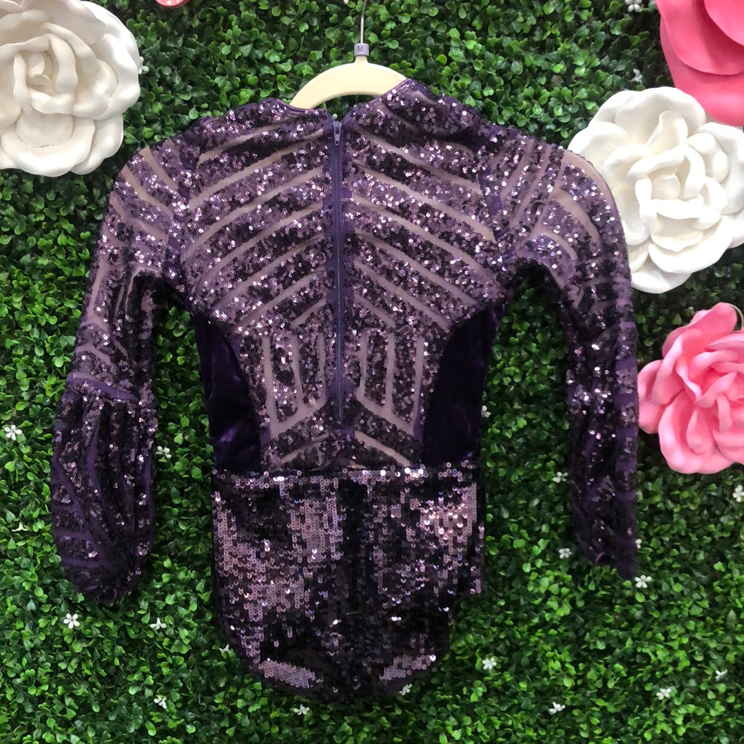 Child Medium Purple Sequin Leotard Costume