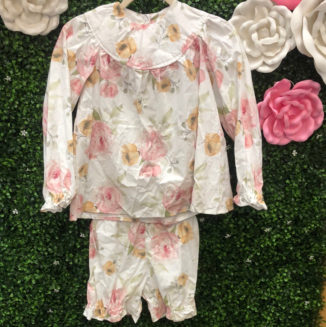 Child Medium White Floral Pajama Costume