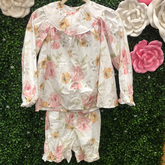 Child Medium White Floral Pajama Costume