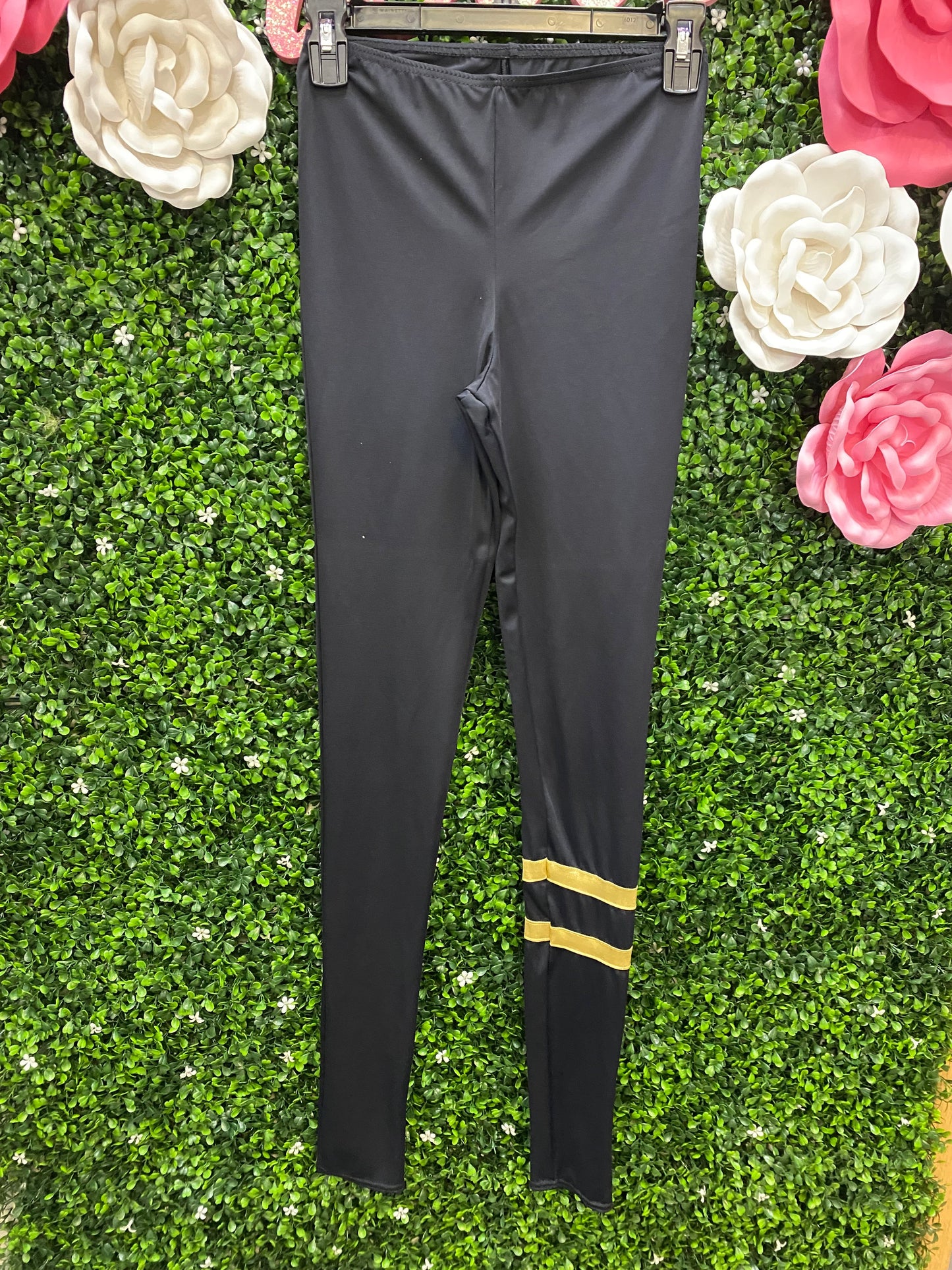Adult Medium Black Gold Strip Pants