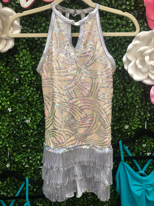 Child Large Silver Sequin Fringe Costume