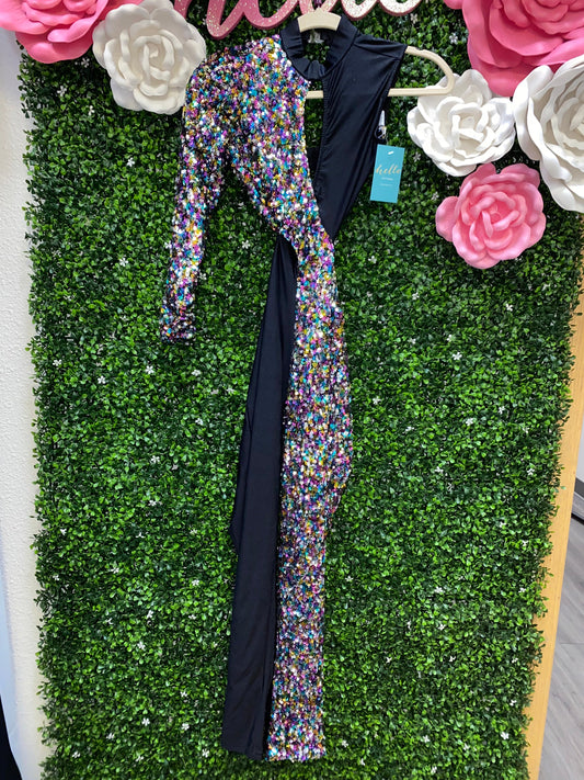 Adult Small Black Sequin Unitard Costume