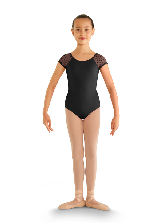 Bloch Heart Mesh Cap Sleeve Leotard - Child