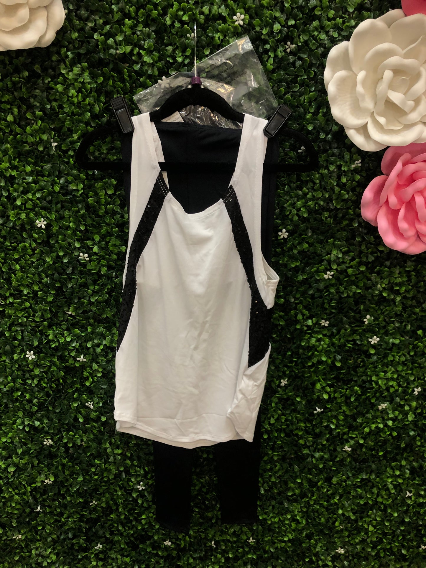 Child Small Black and White Tank with pants - Costume