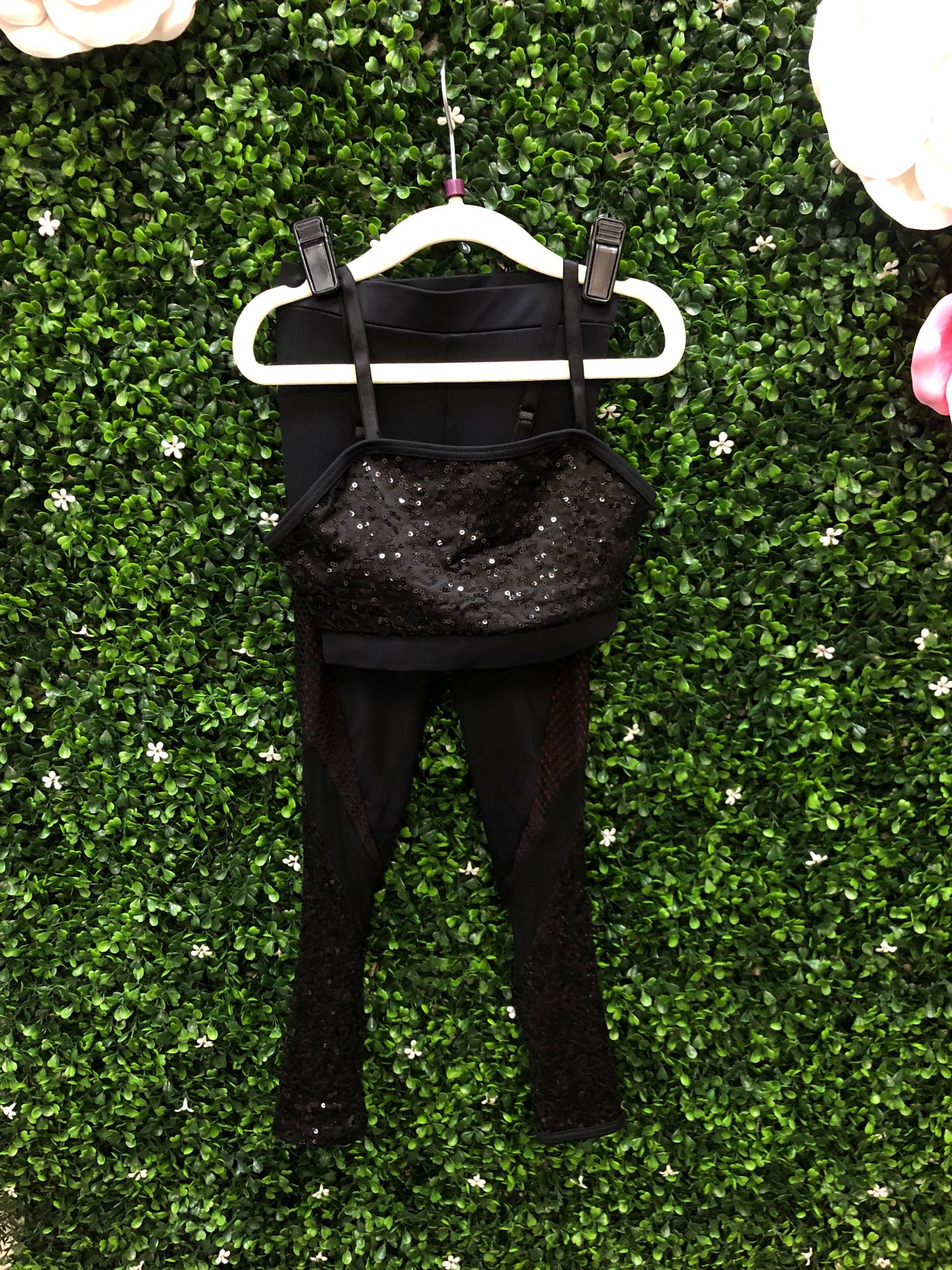 Child Small Black Crop Top Two Piece Costume