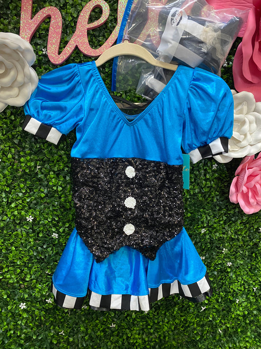 Child Medium Blue and Black Sparkle Costume