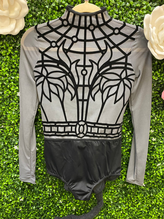 Adult Medium Black and Grey Leotard Costume