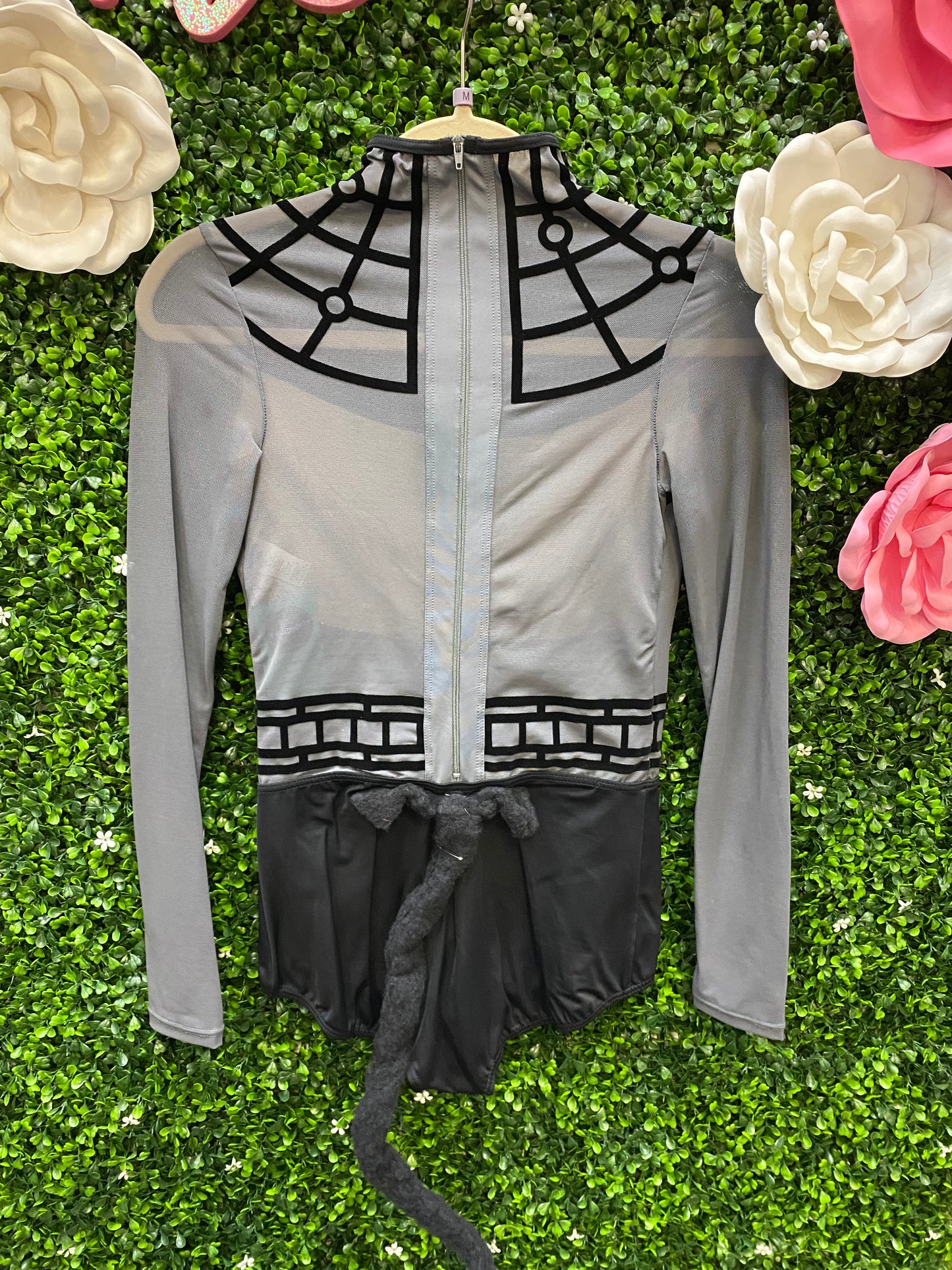 Adult Medium Black and Grey Leotard Costume