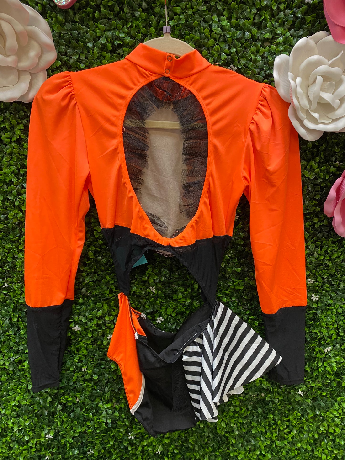 Adult Medium Orange and Black Leotard Costume