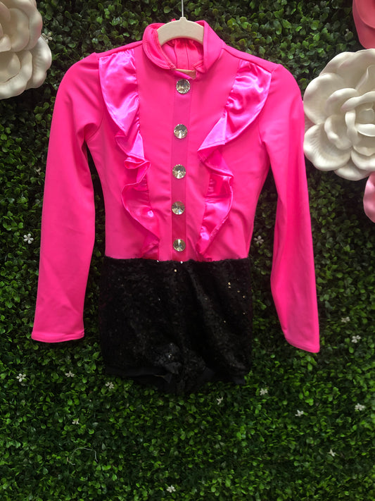 Child Intermediate Pink with Black Sequin Shorts