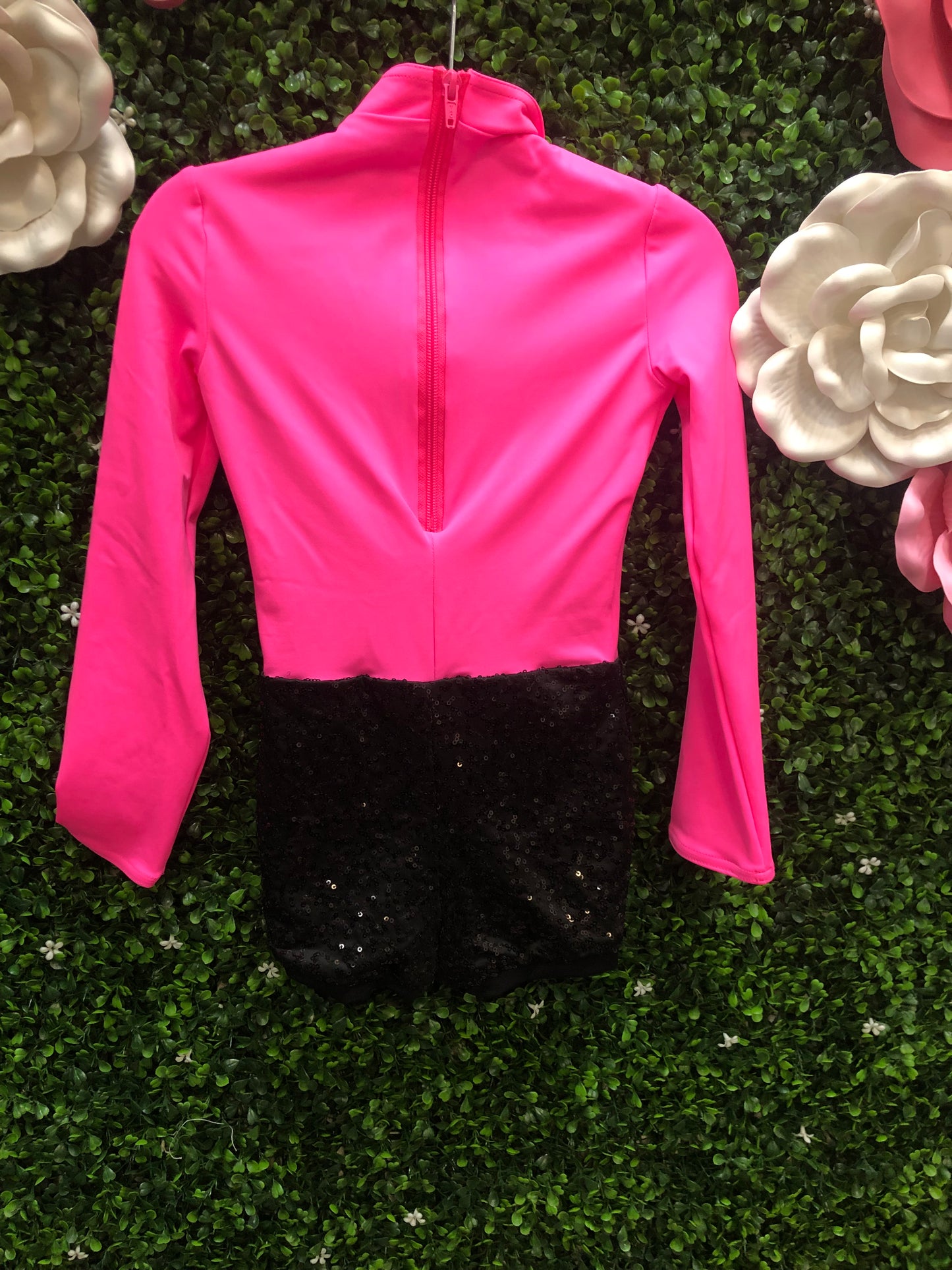 Child Intermediate Pink with Black Sequin Shorts