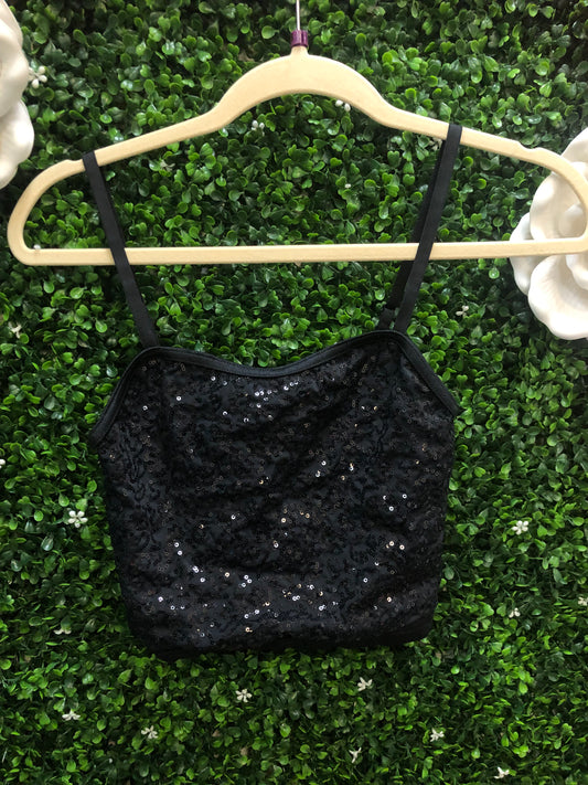 Adult Small Black Sequin Costume Top