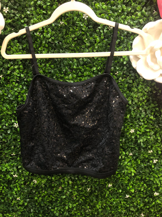 Adult Large Black Sequin Top
