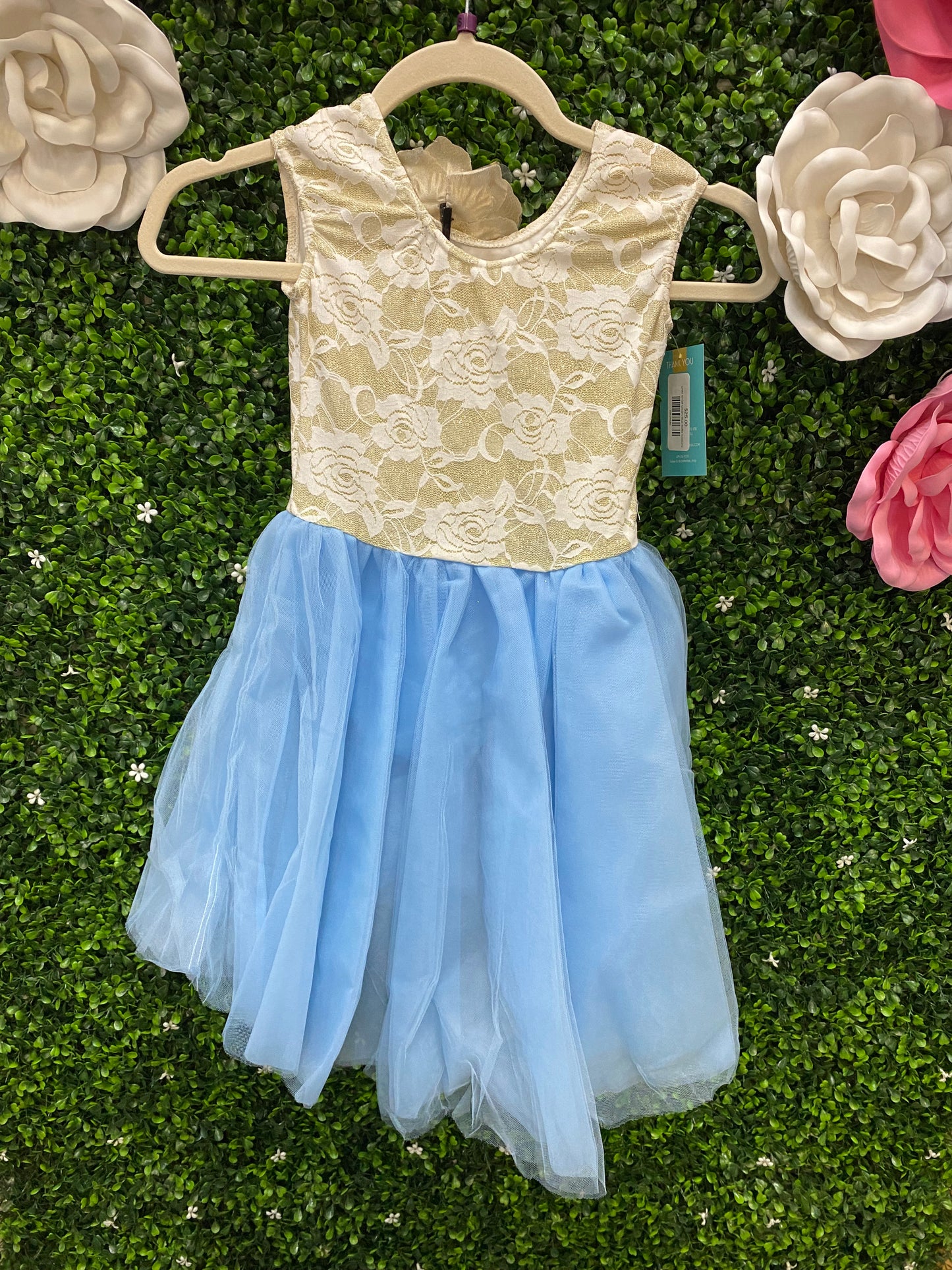Child Small Cream Blue Ballet Costume