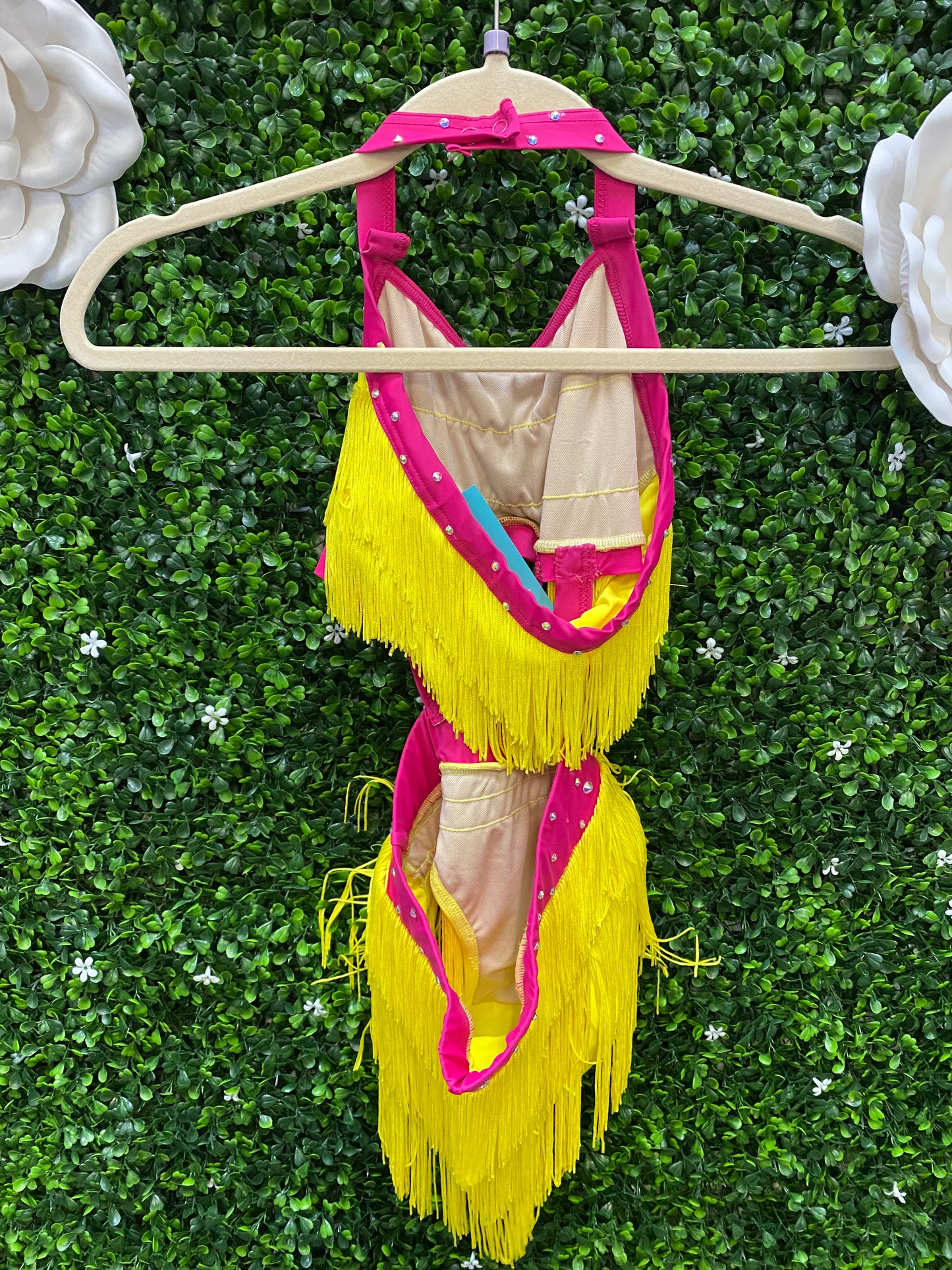 Child Medium Yellow Fringe Pink Costume