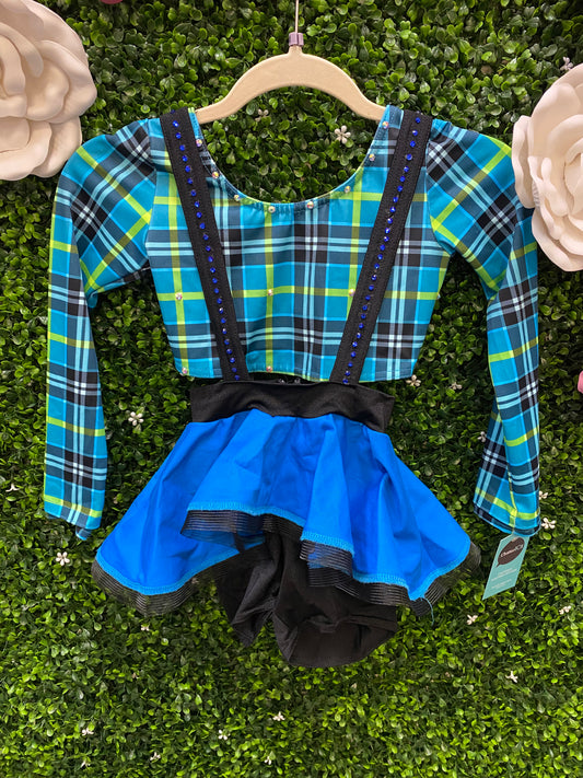 Child Medium Plaid Blue Green Costume