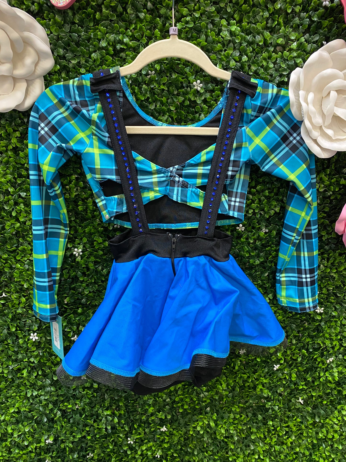 Child Medium Plaid Blue Green Costume