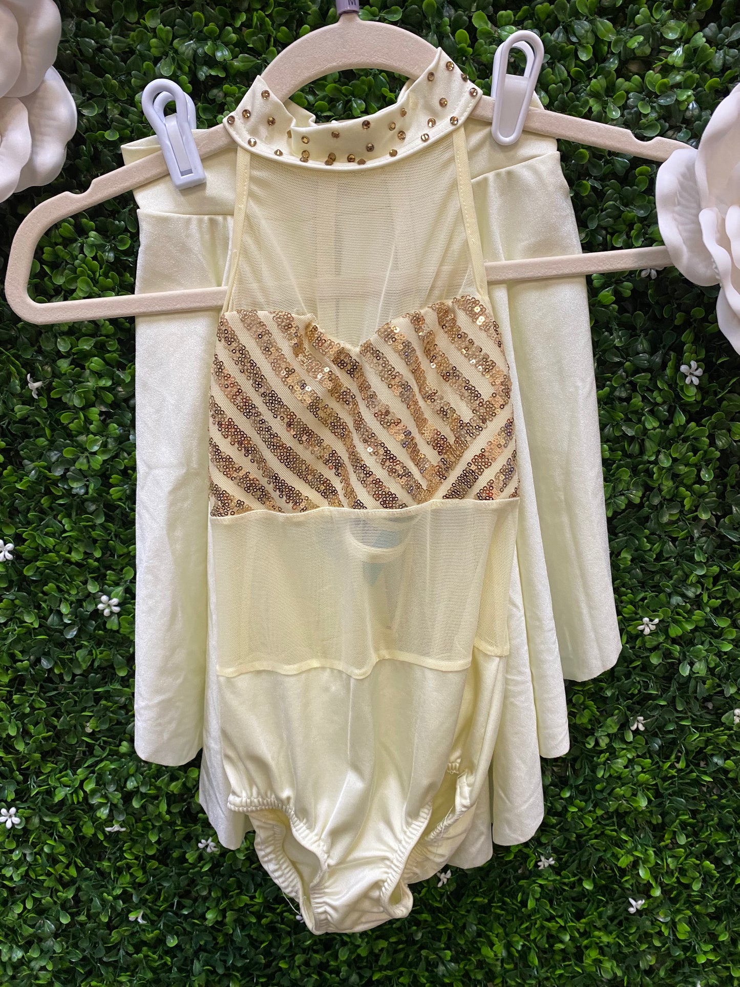 Child Medium Cream Sequin Lyrical Costume