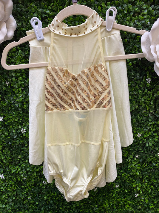 Child Medium Cream Sequin Lyrical Costume