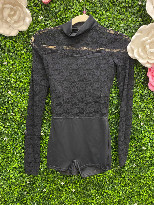 Adult Small Black Lace Biketard