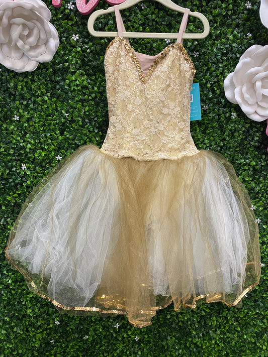 Child Medium Gold Ballet Dress