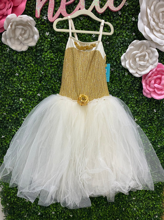 Child Medium Gold/Cream Ballet Dress