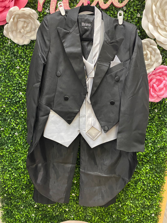 Adult X-Small 4 Piece Black and Silver Suit