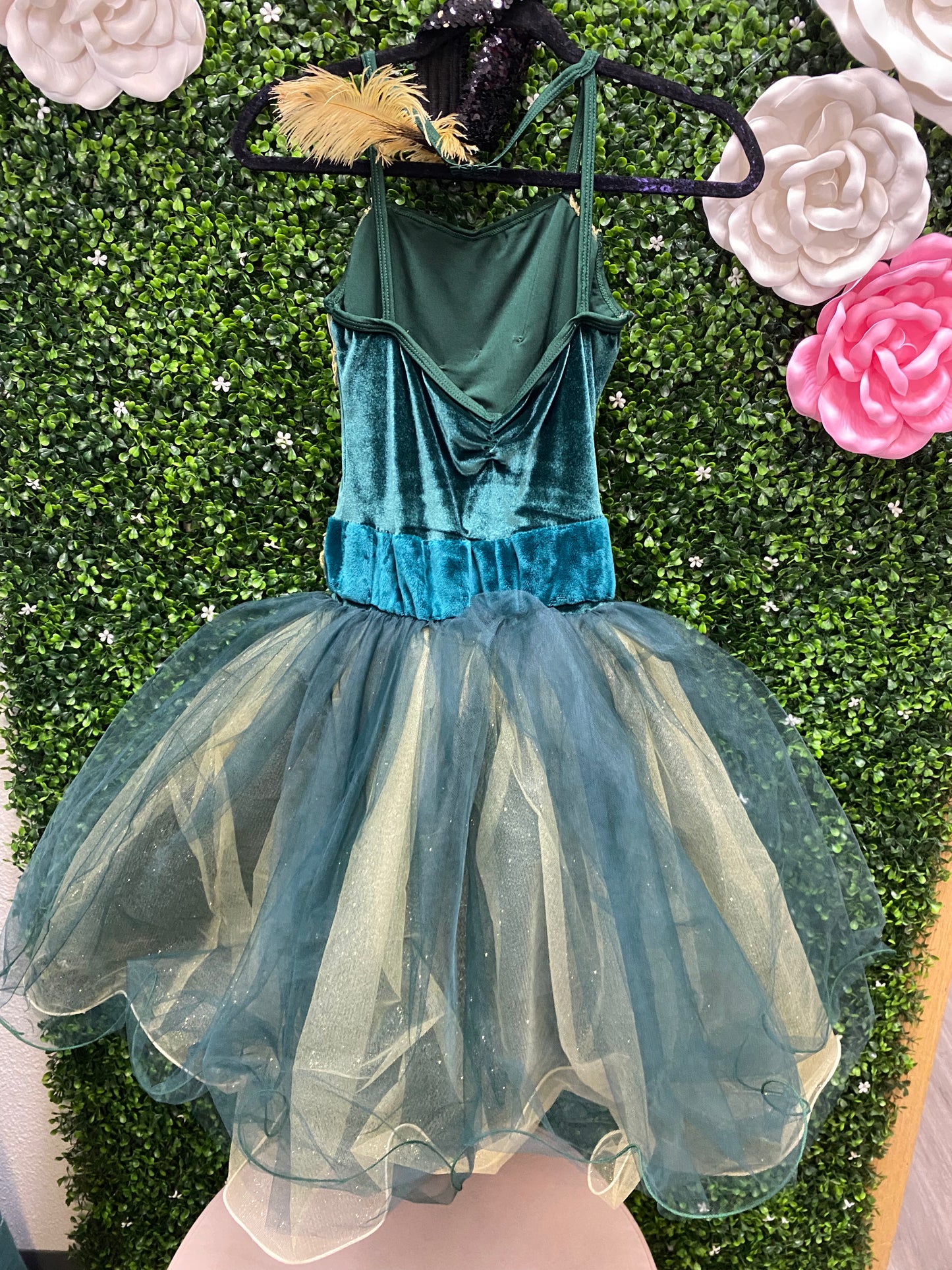 Adult Small Green and Gold Ballet Costume