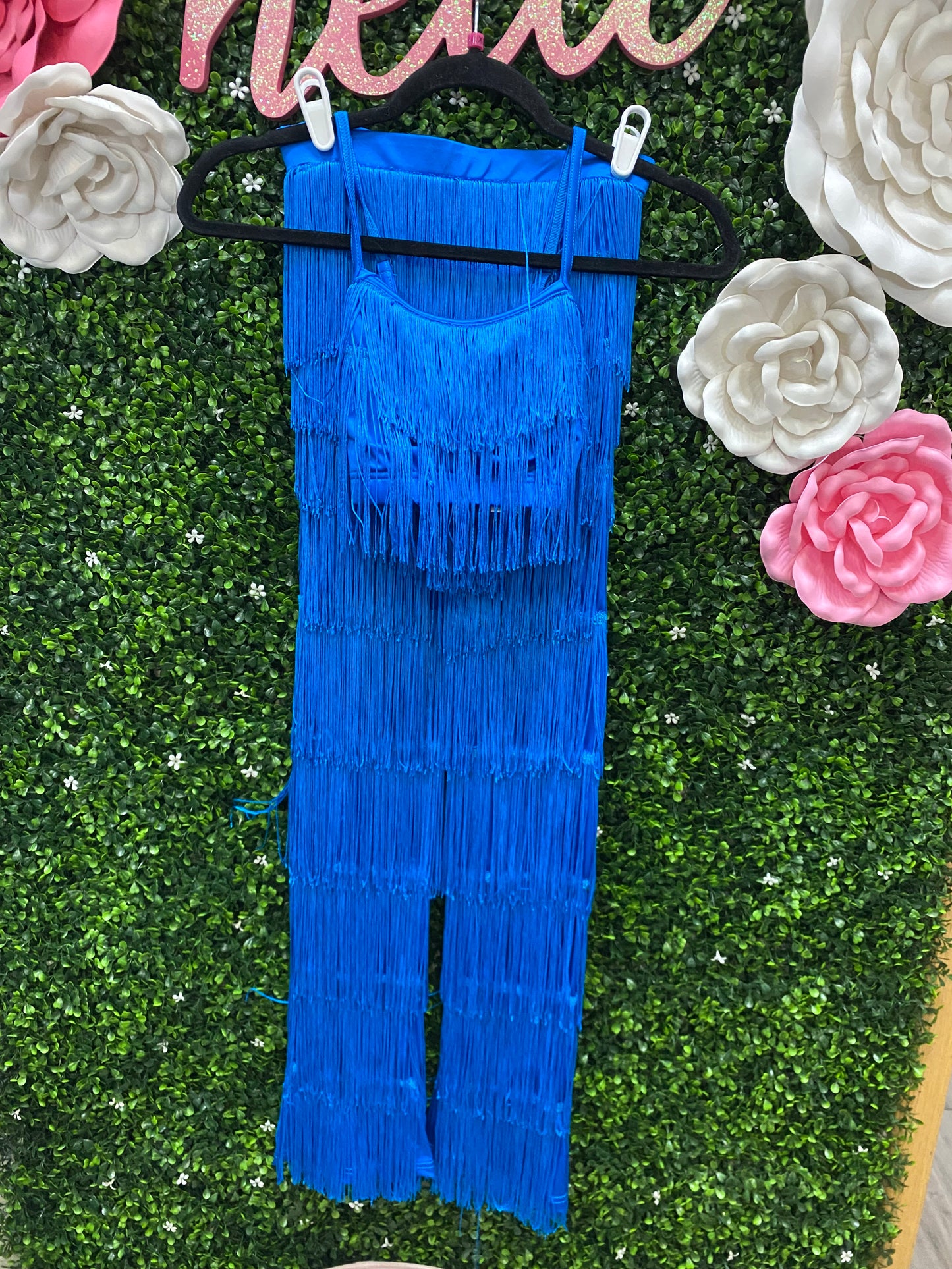 Adult X-Small Two Piece Blue Fringe Costume