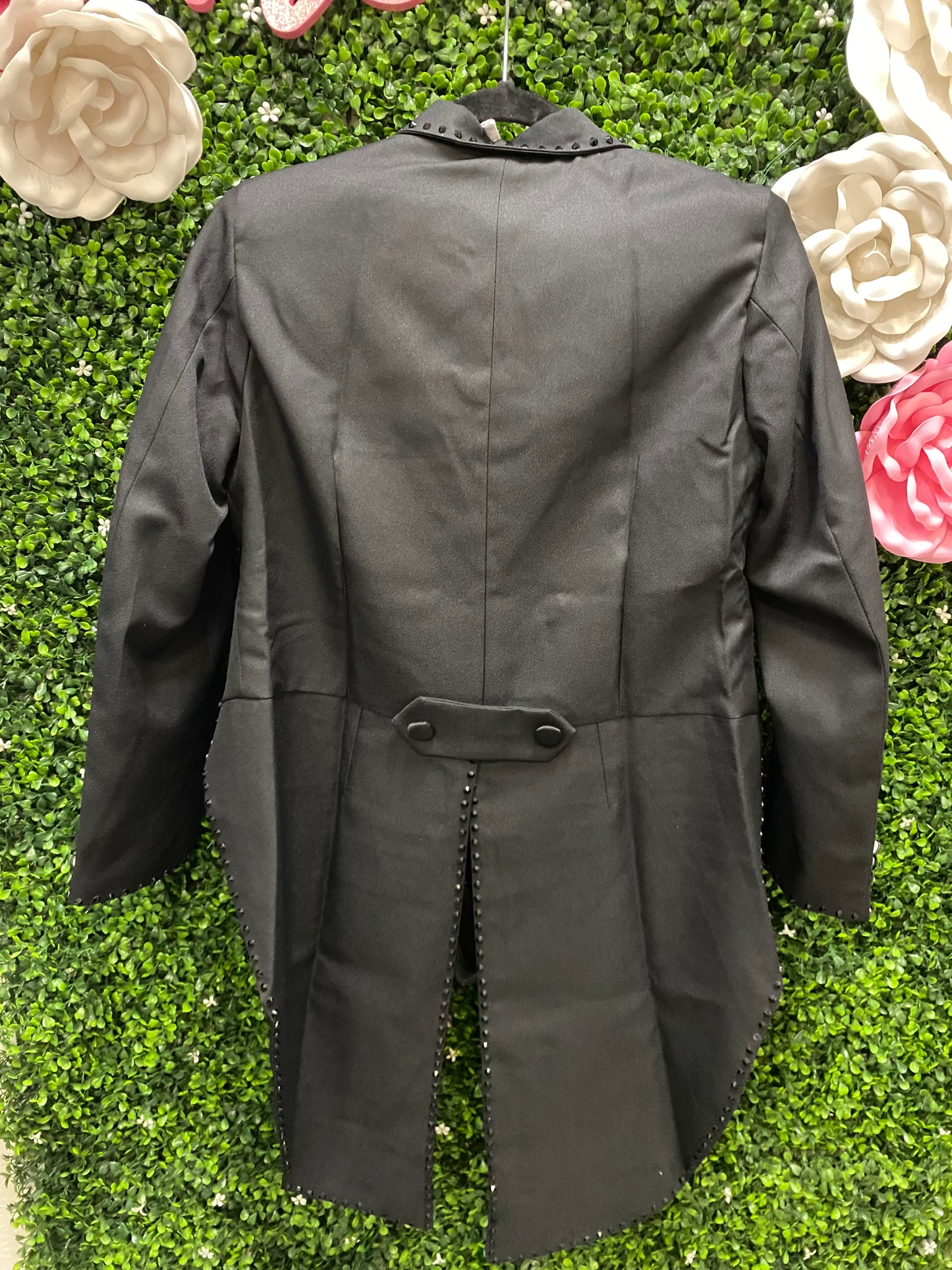 Adult Small Black and White Leo with Black Suit Coat