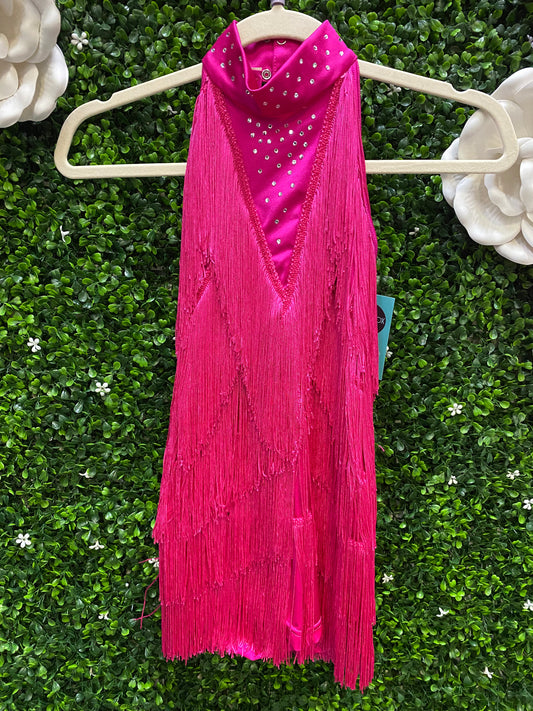 Child Medium Pink Fringe Biketard Costume