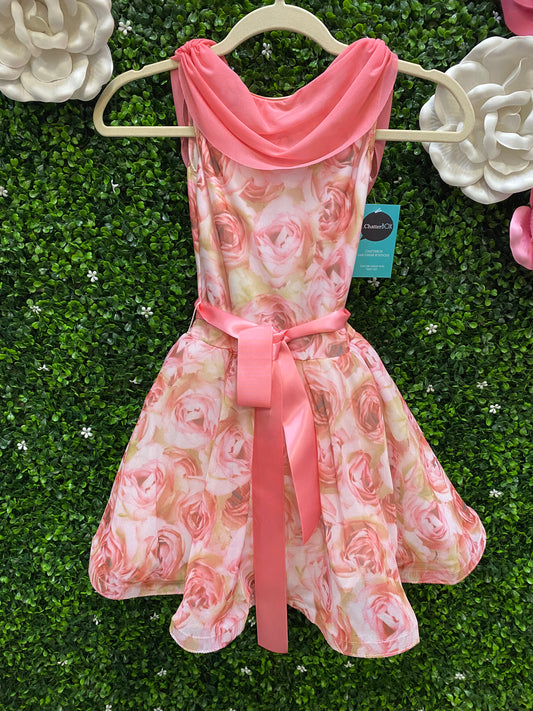 Child Medium Pink Floral Dance Dress Costume