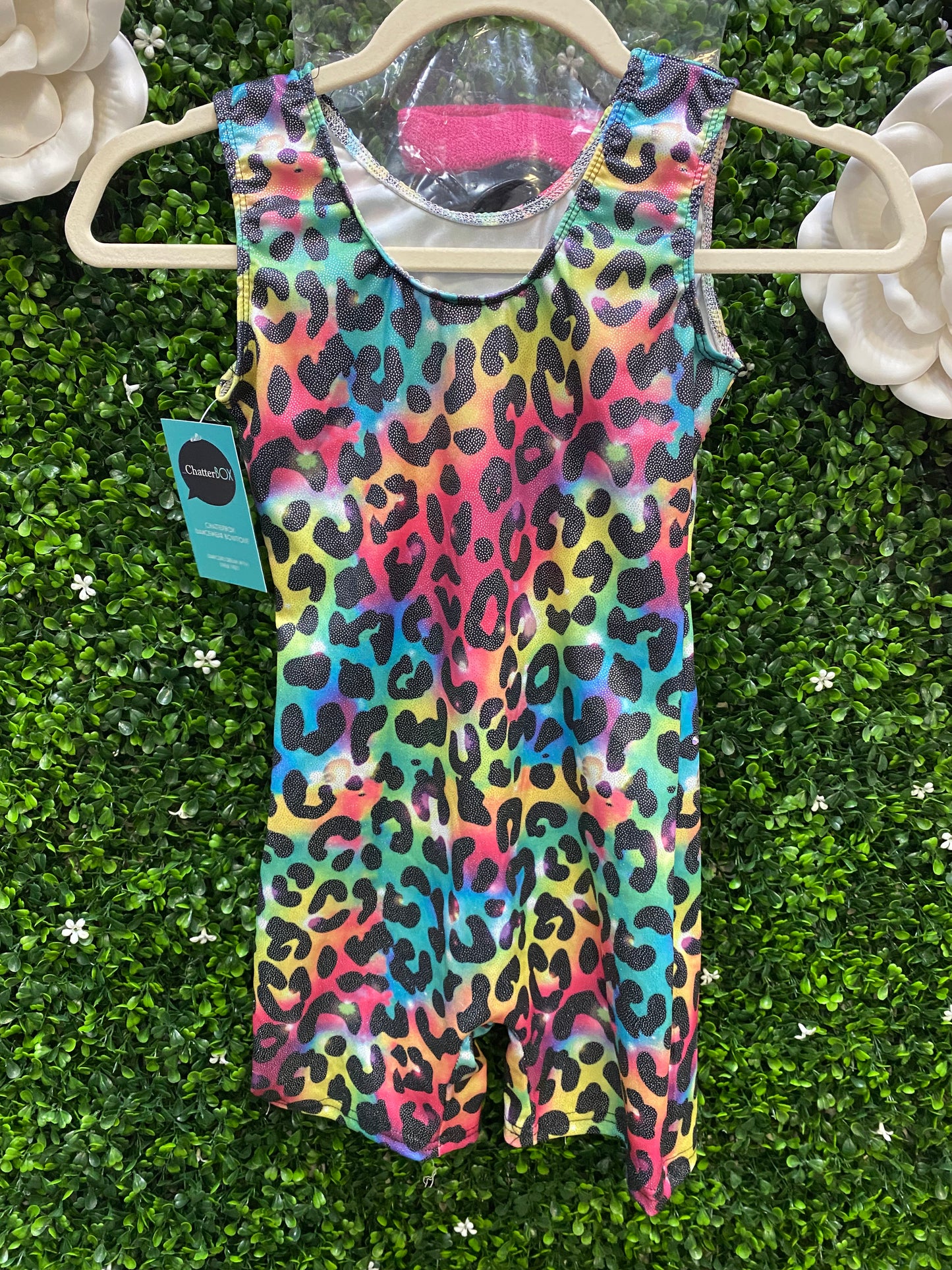 Child Medium Leopard Multicolor Biketard Costume