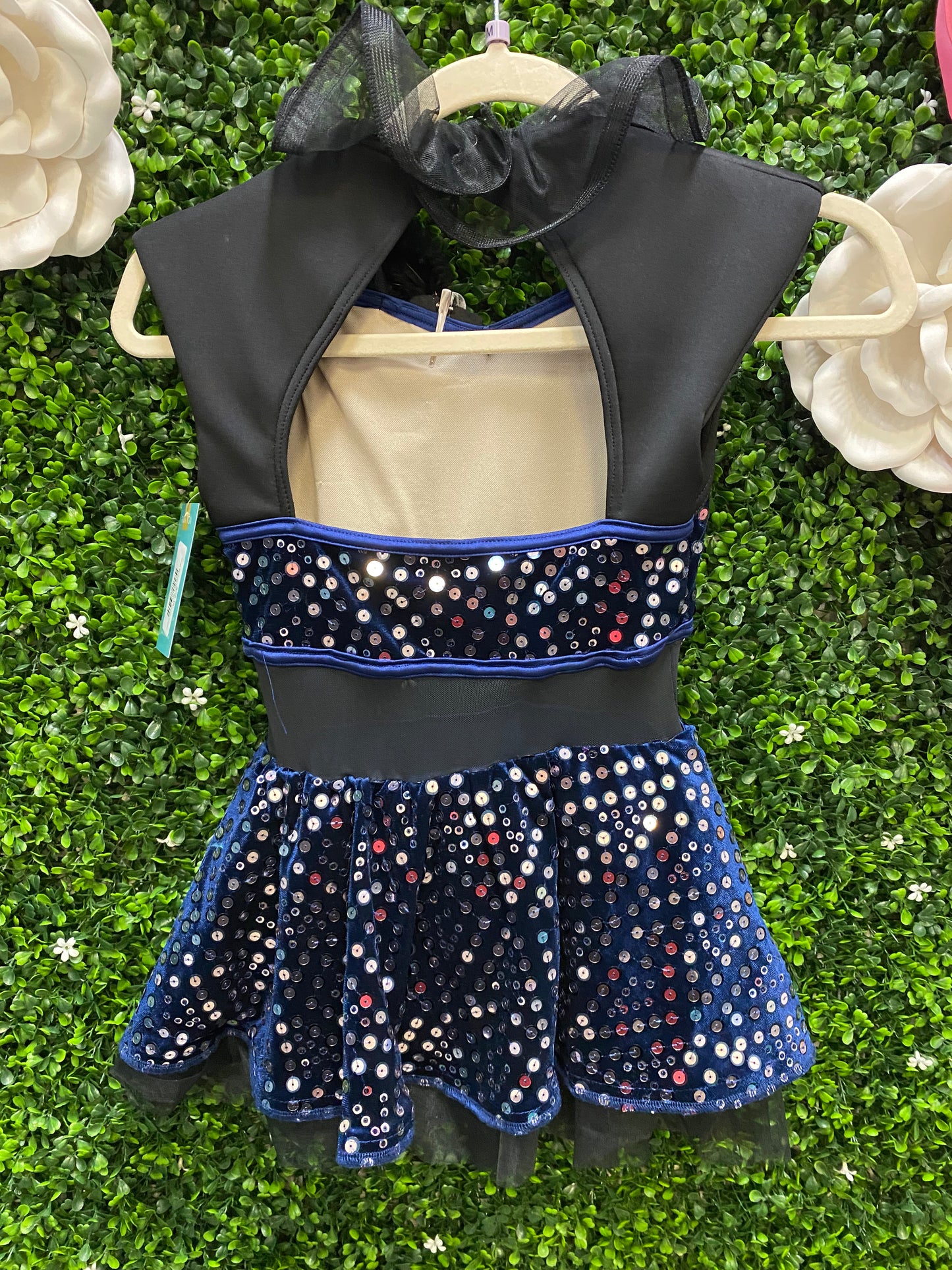 Child Medium Blue Black Sequin Costume
