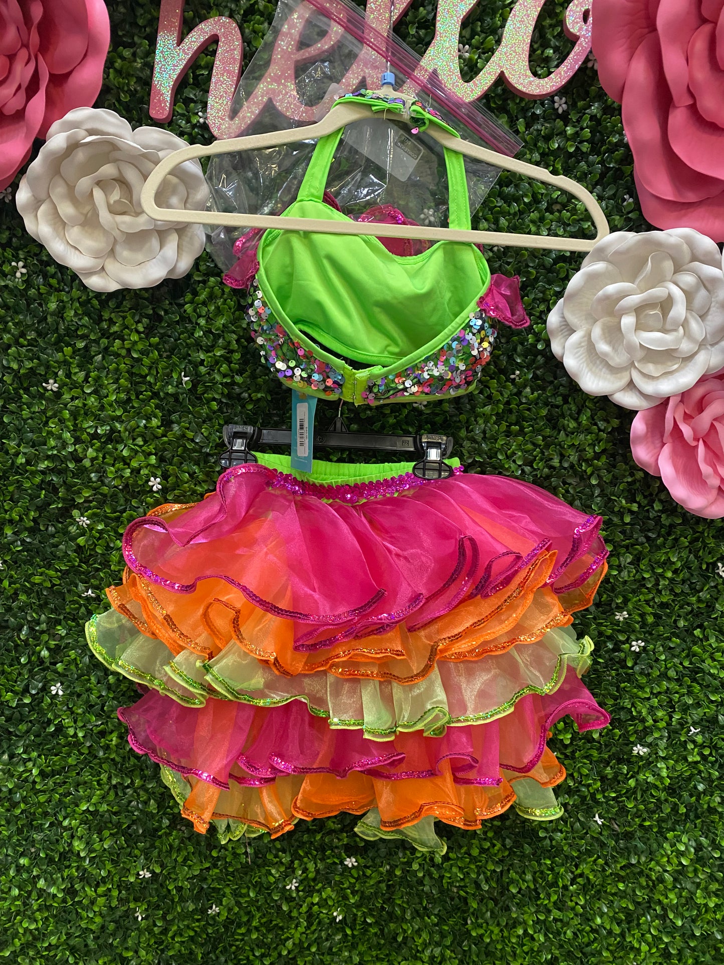 Child Large Green Sequin Multicolor Costume