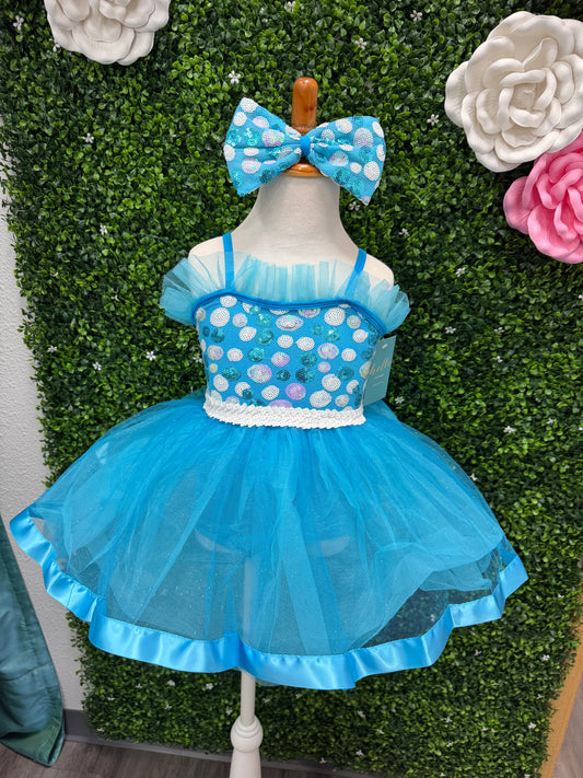 Child X-Small Blue Polka dot Costume