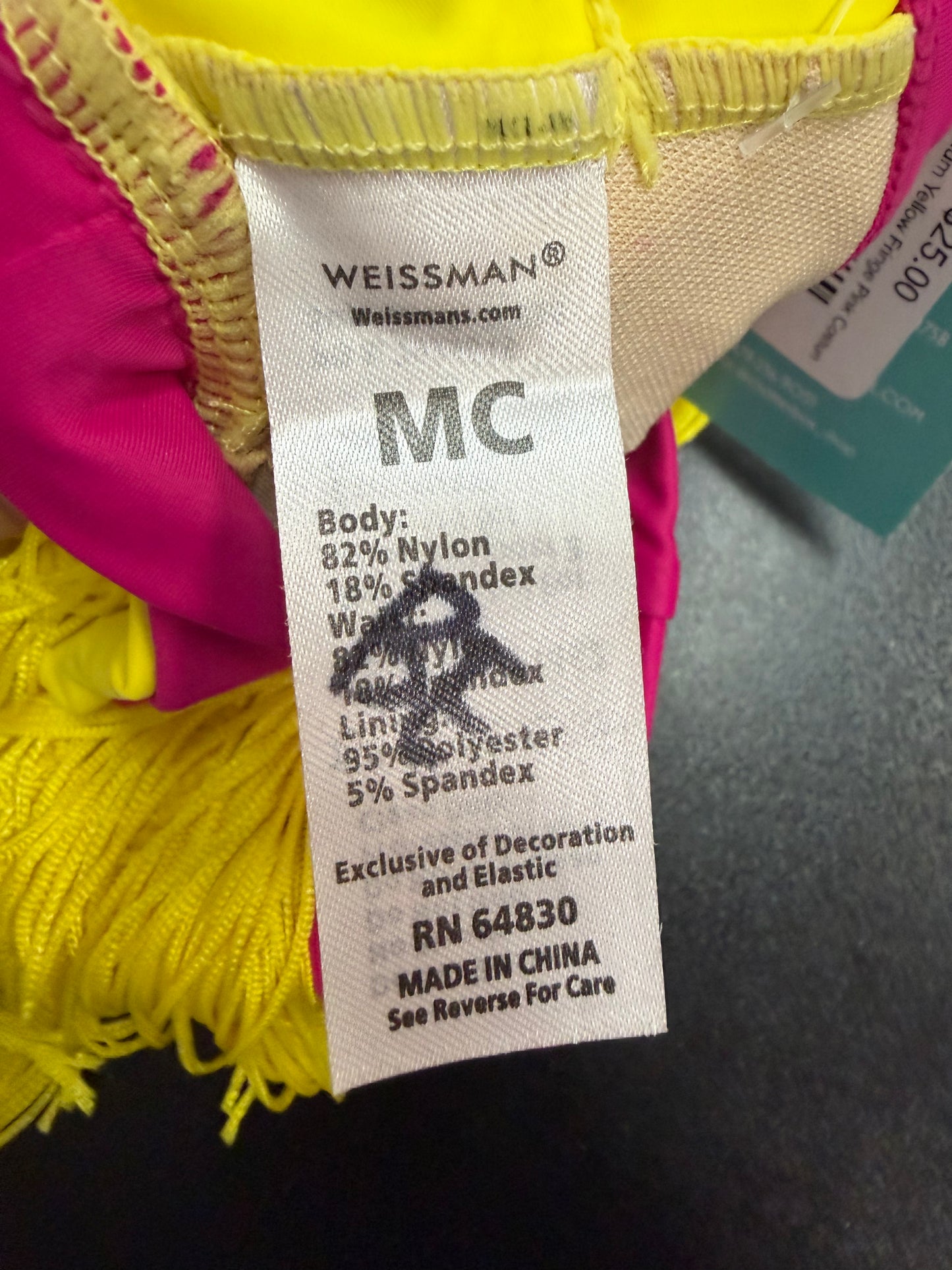 Child Medium Yellow Fringe Pink Costume